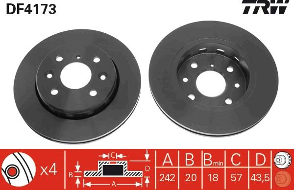 TRW DF4173 - Kočioni disk www.molydon.hr