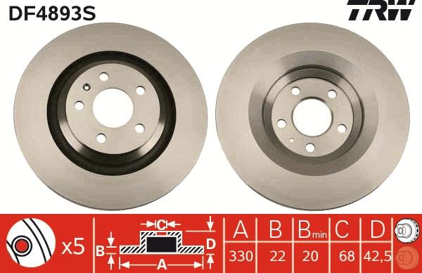 TRW DF4893S - Kočioni disk www.molydon.hr