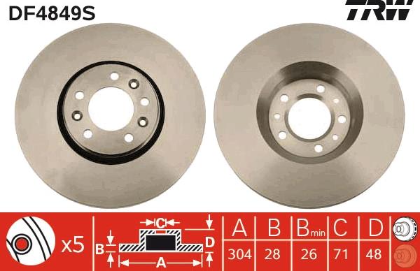 TRW DF4849S - Kočioni disk www.molydon.hr