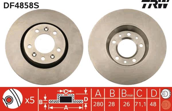 TRW DF4858S - Kočioni disk www.molydon.hr