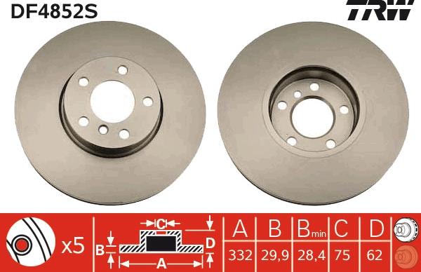 TRW DF4852S - Kočioni disk www.molydon.hr