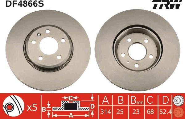 TRW DF4866S - Kočioni disk www.molydon.hr