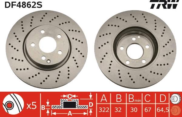 TRW DF4862S - Kočioni disk www.molydon.hr