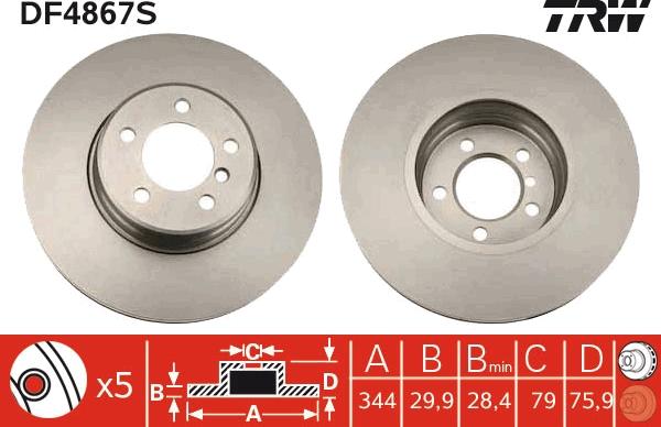 TRW DF4867S - Kočioni disk www.molydon.hr