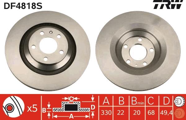 TRW DF4818S - Kočioni disk www.molydon.hr