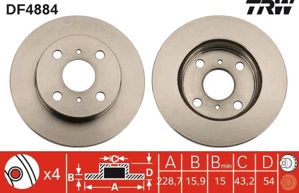 TRW DF4884 - Kočioni disk www.molydon.hr