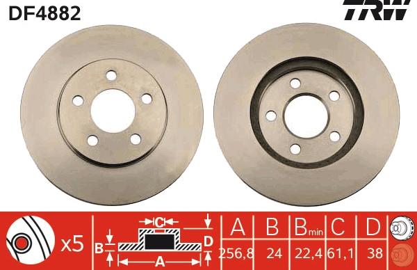 TRW DF4882 - Kočioni disk www.molydon.hr