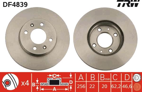 TRW DF4839 - Kočioni disk www.molydon.hr