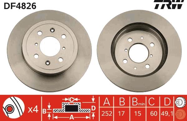 TRW DF4826 - Kočioni disk www.molydon.hr