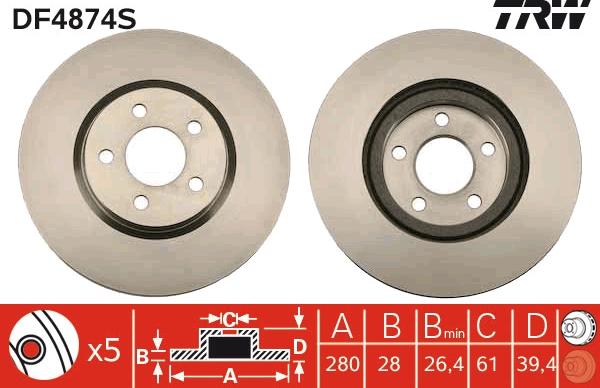 TRW DF4874S - Kočioni disk www.molydon.hr