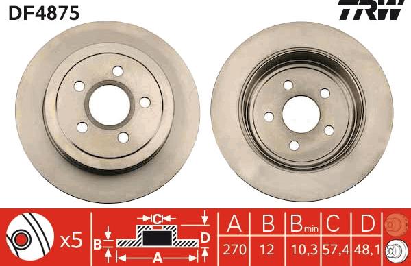 TRW DF4875 - Kočioni disk www.molydon.hr