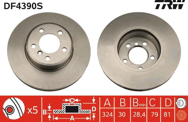 TRW DF4390S - Kočioni disk www.molydon.hr