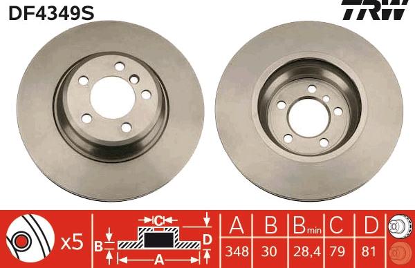 TRW DF4349S - Kočioni disk www.molydon.hr