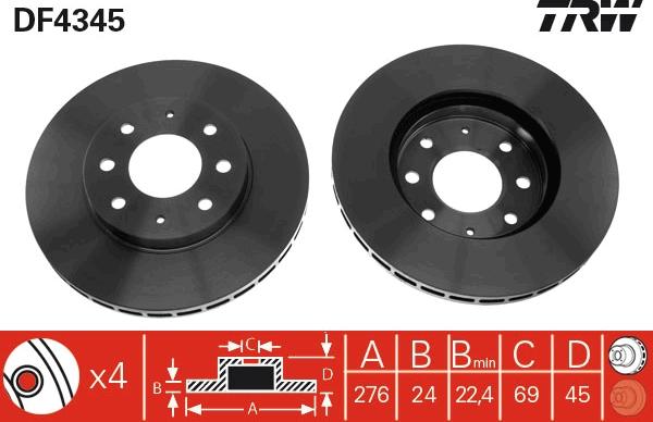 TRW DF4345 - Kočioni disk www.molydon.hr