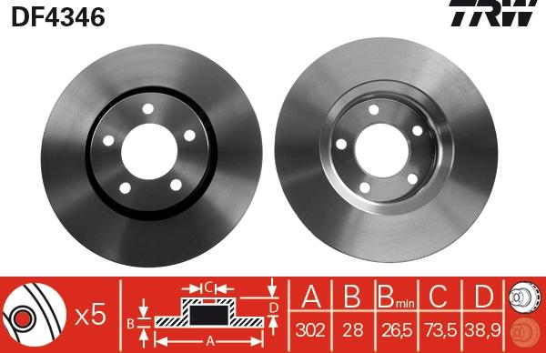 TRW DF4346 - Kočioni disk www.molydon.hr