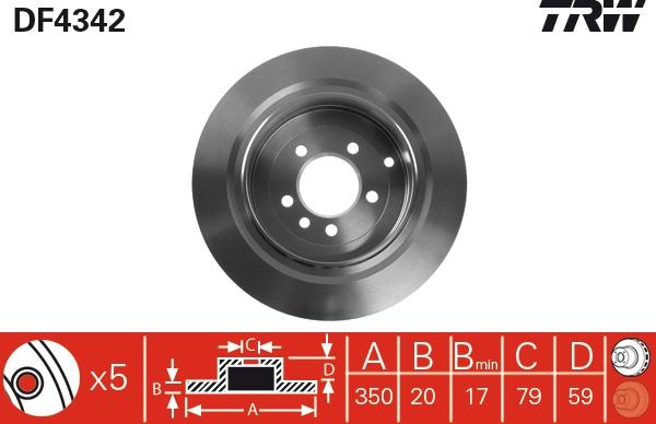 TRW DF4342 - Kočioni disk www.molydon.hr