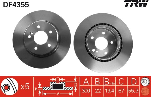 TRW DF4355 - Kočioni disk www.molydon.hr