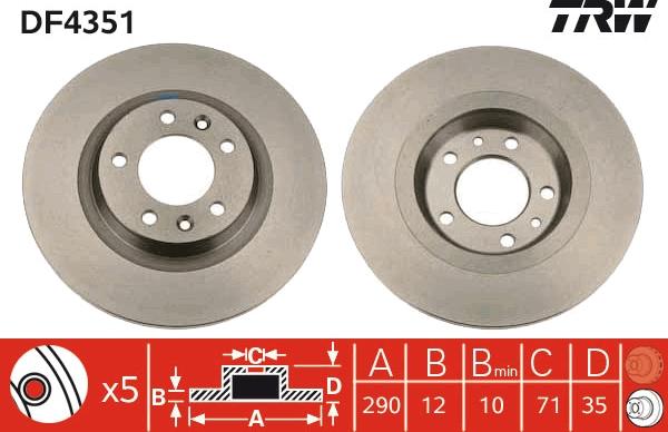 TRW DF4351 - Kočioni disk www.molydon.hr