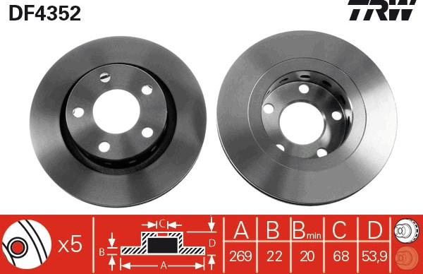 TRW DF4352 - Kočioni disk www.molydon.hr