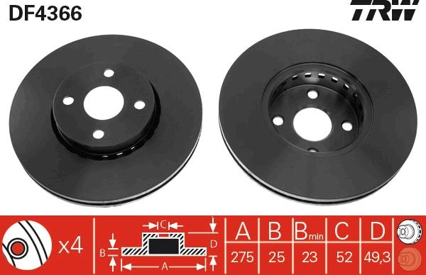 TRW DF4366 - Kočioni disk www.molydon.hr