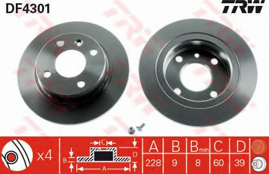 TRW DF4301BP - Kočioni disk www.molydon.hr