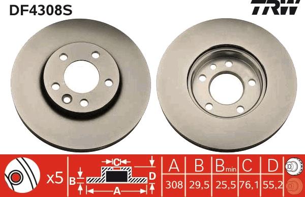 TRW DF4308S - Kočioni disk www.molydon.hr