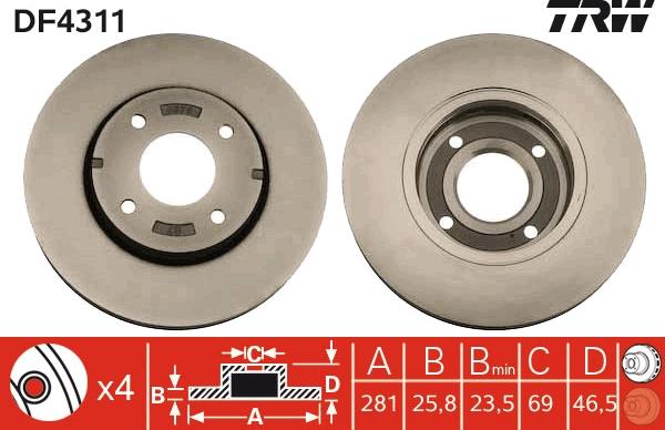 TRW DF4311 - Kočioni disk www.molydon.hr