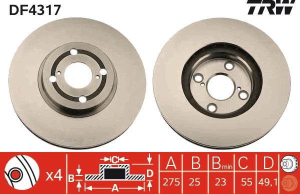 TRW DF4317 - Kočioni disk www.molydon.hr