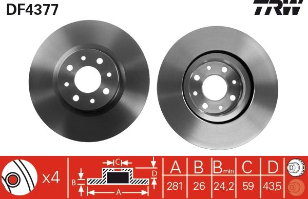 TRW DF4377 - Kočioni disk www.molydon.hr