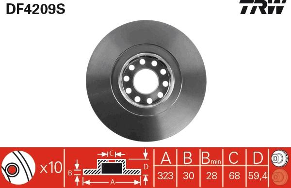 TRW DF4209S - Kočioni disk www.molydon.hr