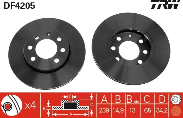 TRW DF4205 - Kočioni disk www.molydon.hr