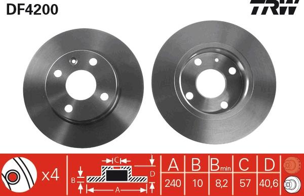 TRW DF4200 - Kočioni disk www.molydon.hr