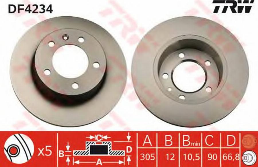 TRW DF4234BP - Kočioni disk www.molydon.hr