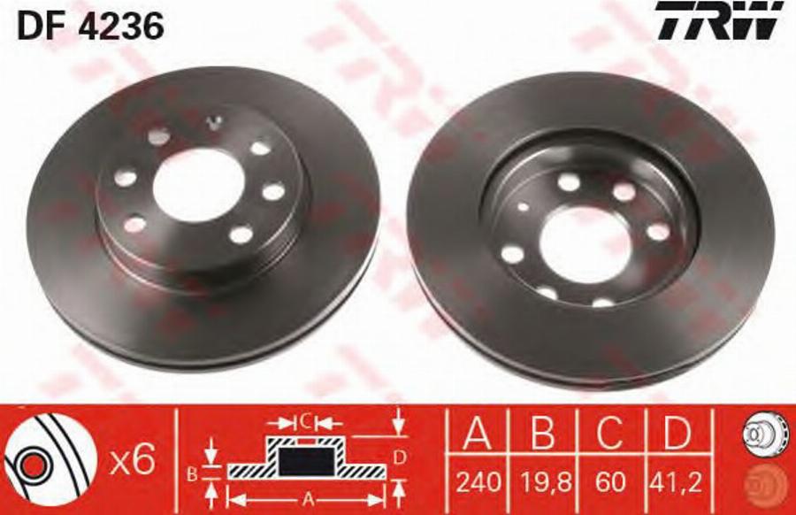 TRW DF4236BP - Kočioni disk www.molydon.hr