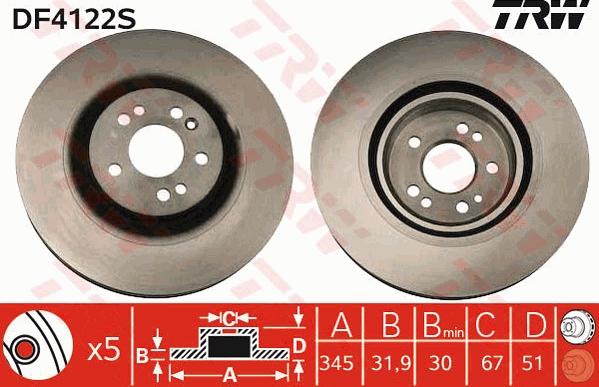 TRW DF4222S - Kočioni disk www.molydon.hr