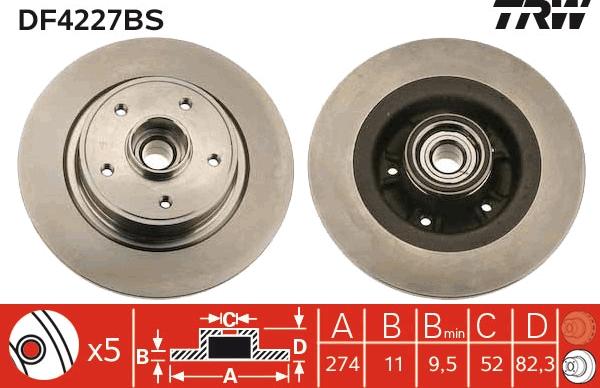 TRW DF4227BS - Kočioni disk www.molydon.hr