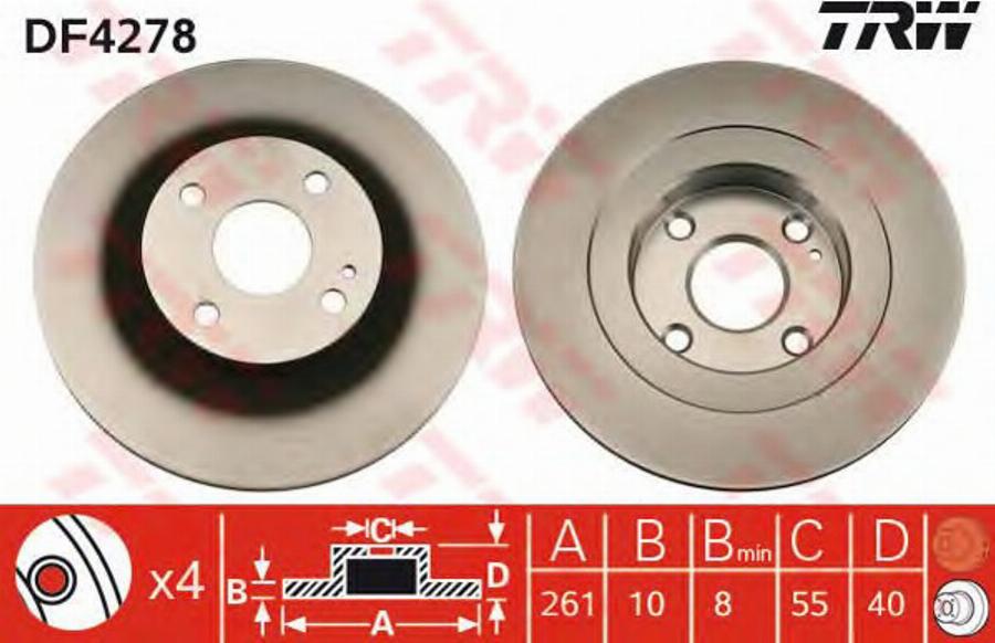 TRW DF4278BP - Kočioni disk www.molydon.hr