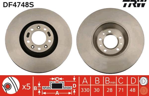 TRW DF4748S - Kočioni disk www.molydon.hr