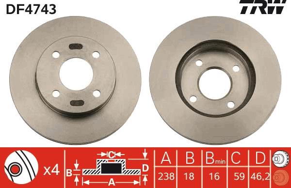 TRW DF4743 - Kočioni disk www.molydon.hr