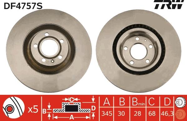 TRW DF4757S - Kočioni disk www.molydon.hr