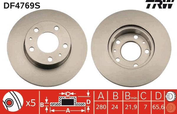 TRW DF4769S - Kočioni disk www.molydon.hr