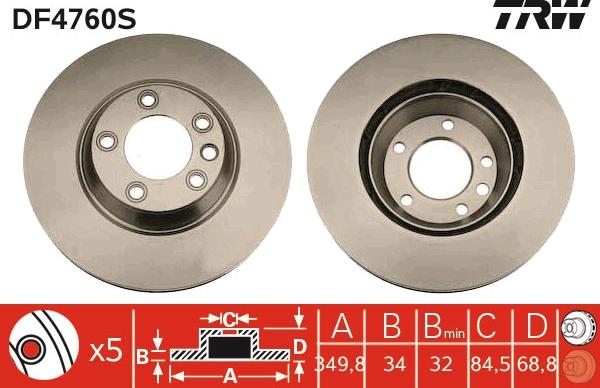 TRW DF4760S - Kočioni disk www.molydon.hr