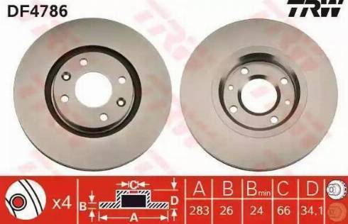 TRW DF4183BP - Kočioni disk www.molydon.hr