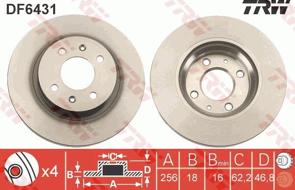 TRW DF6431 - Kočioni disk www.molydon.hr