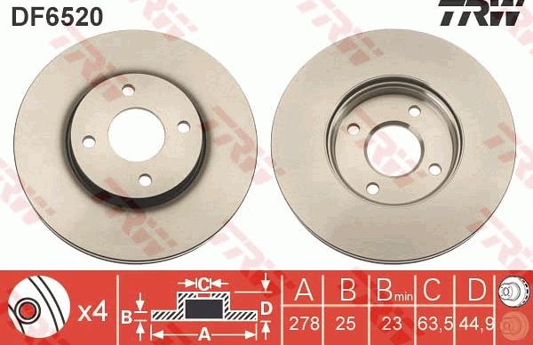 TRW DF6520 - Kočioni disk www.molydon.hr