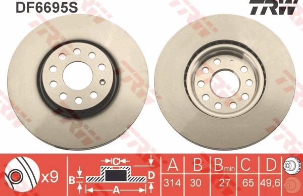 TRW DF6695S - Kočioni disk www.molydon.hr