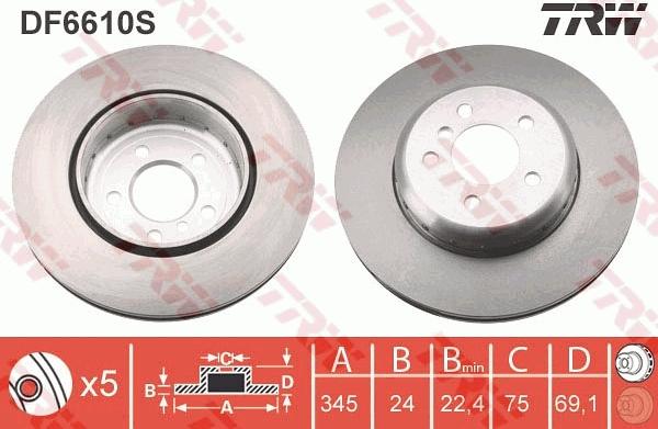 TRW DF6610S - Kočioni disk www.molydon.hr