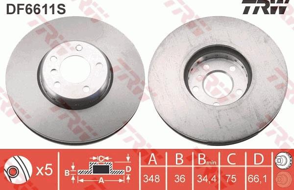 TRW DF6611S - Kočioni disk www.molydon.hr