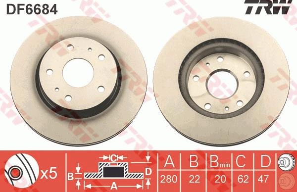 TRW DF6684 - Kočioni disk www.molydon.hr