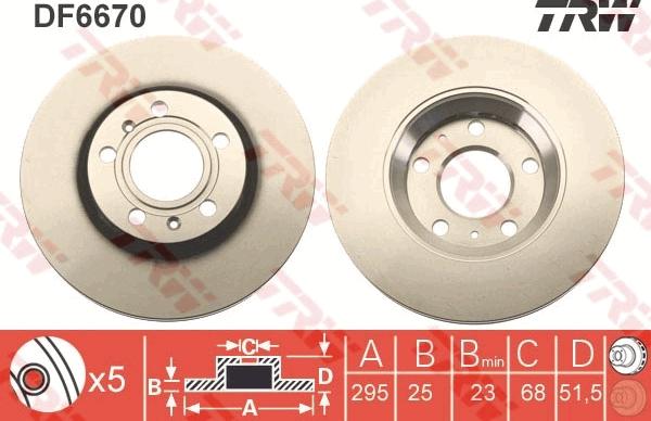 TRW DF6670 - Kočioni disk www.molydon.hr